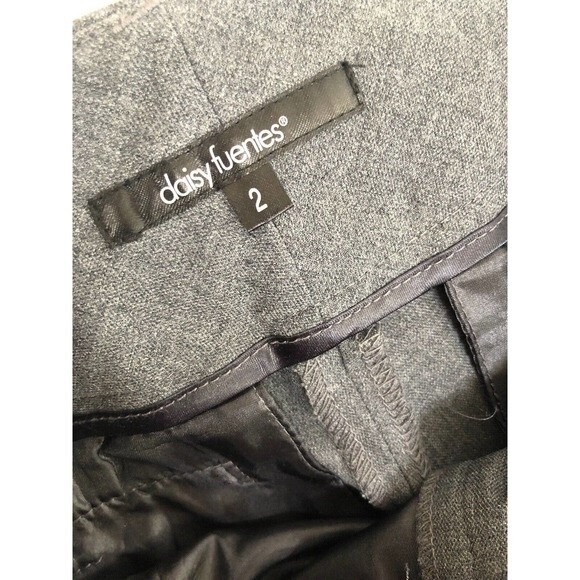 Daisy Fuentes Work Career Pants Trousers Slacks Gray Size 2 Pleated - Picture 7 of 8